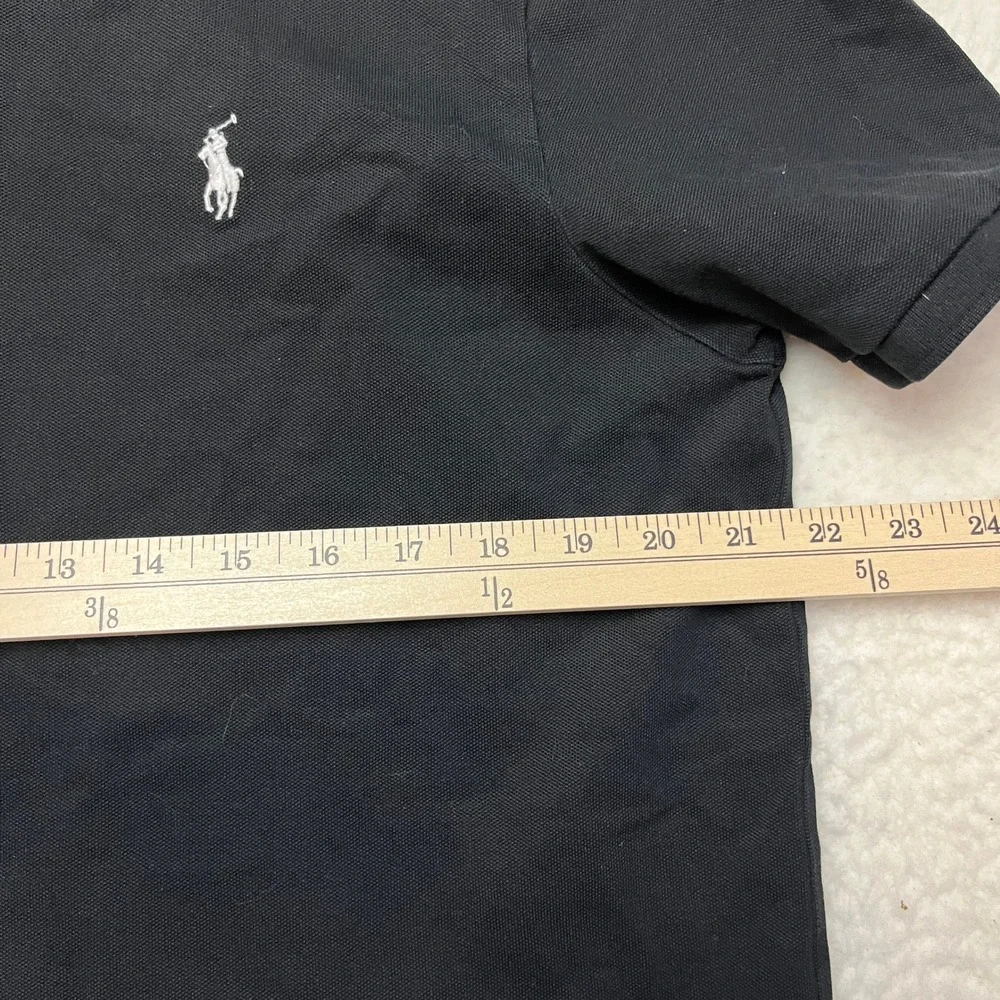 Polo Ralph Lauren Polo Shirt Mens L Black Stretch Mesh Short Sleeve Pony Logo